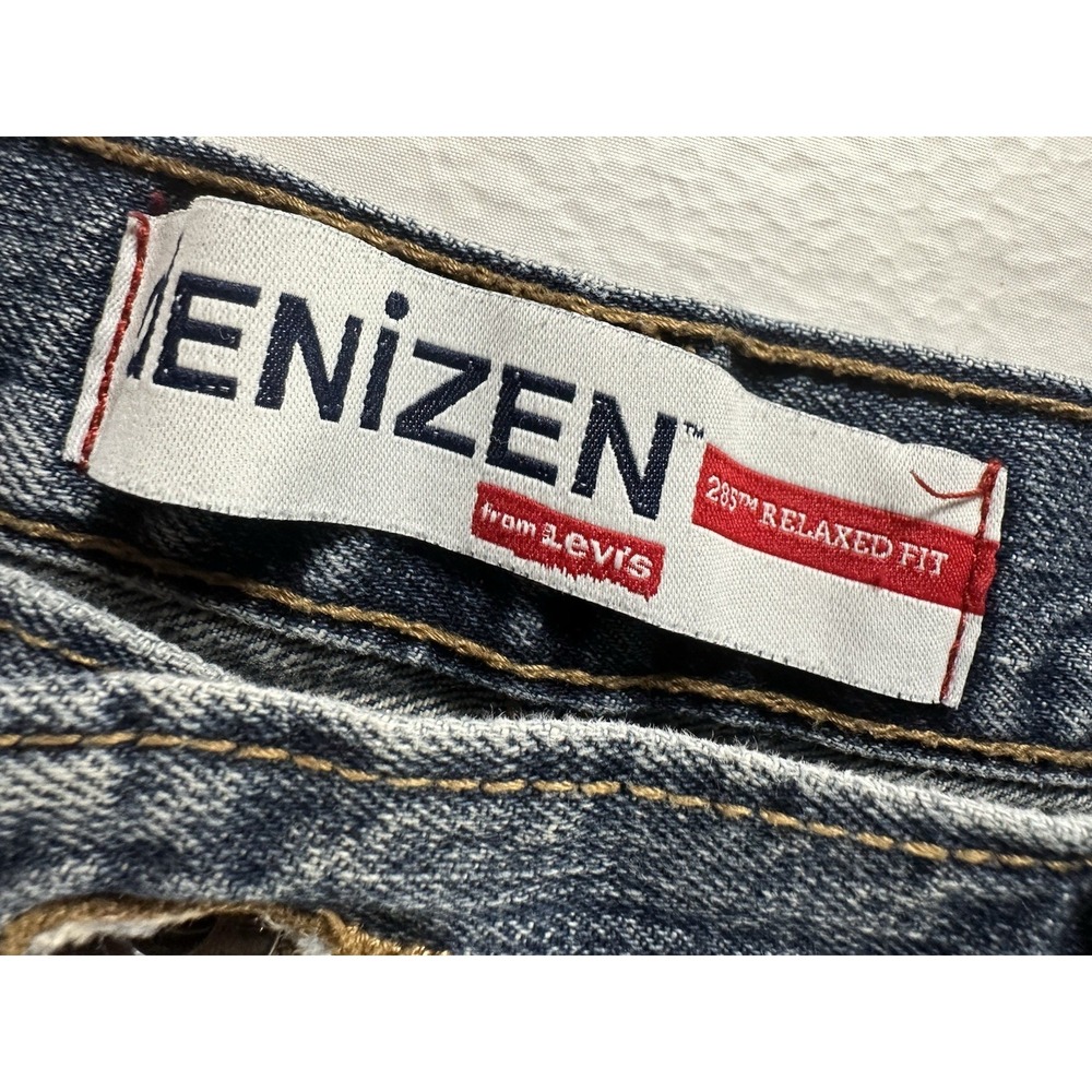 Denizen From Levis 281 Jeans 36x27 Straight Fit Denim Men's Size Blue Dirty Wash - Picture 6 of 15